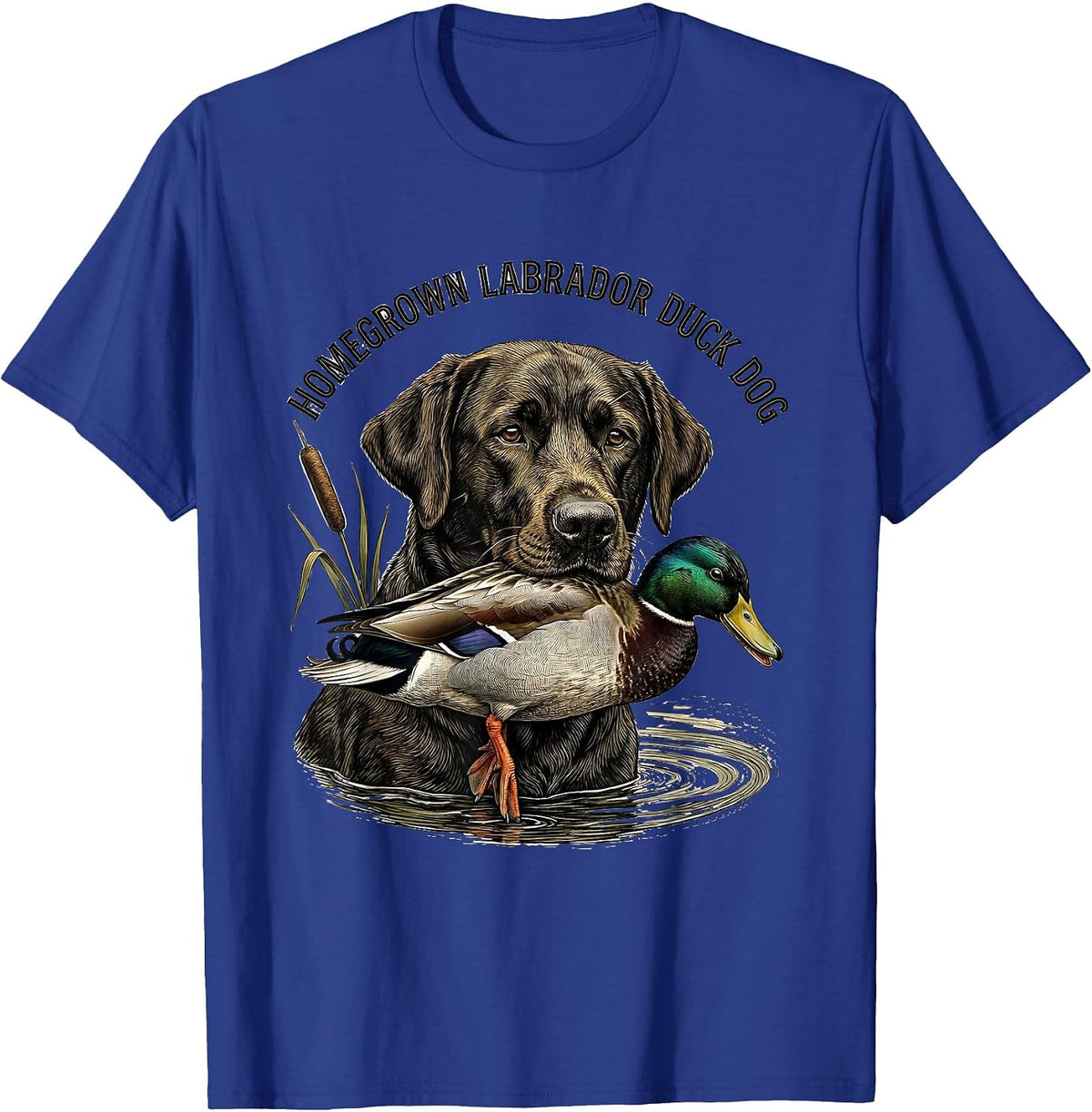 Men's Homegrown Labrador Duck Dog Hunting Labrador Retriever T-Shirt - Royal Blue