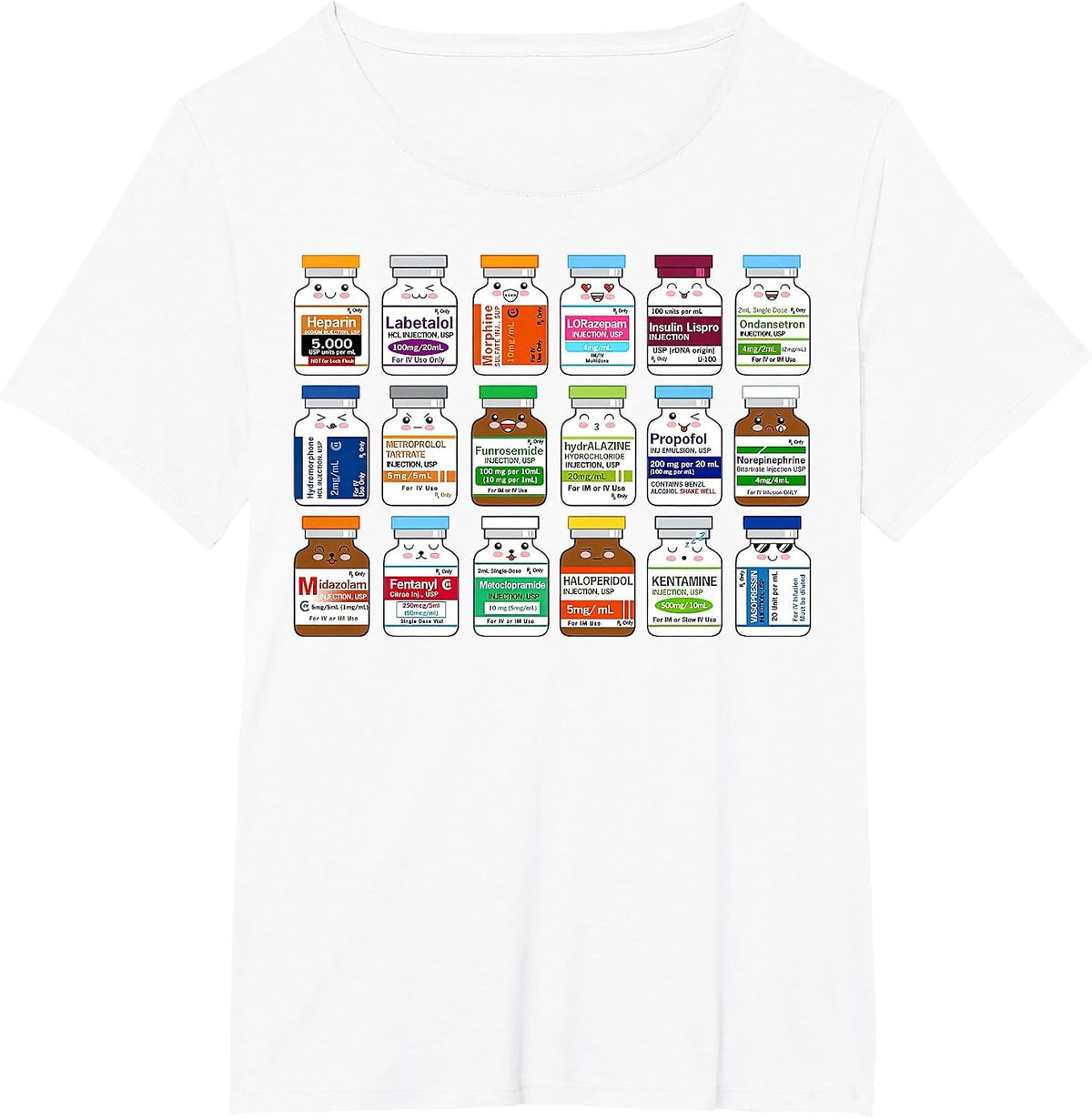Funny Medication Vial Pharmacist Pharmacy Technician Nursing T-Shirt - White