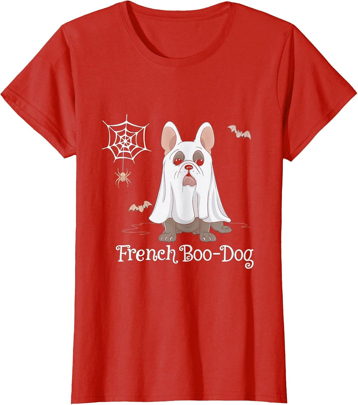 French Boo-Dog French Bulldog Halloween Costume Dog T-Shirt - Red