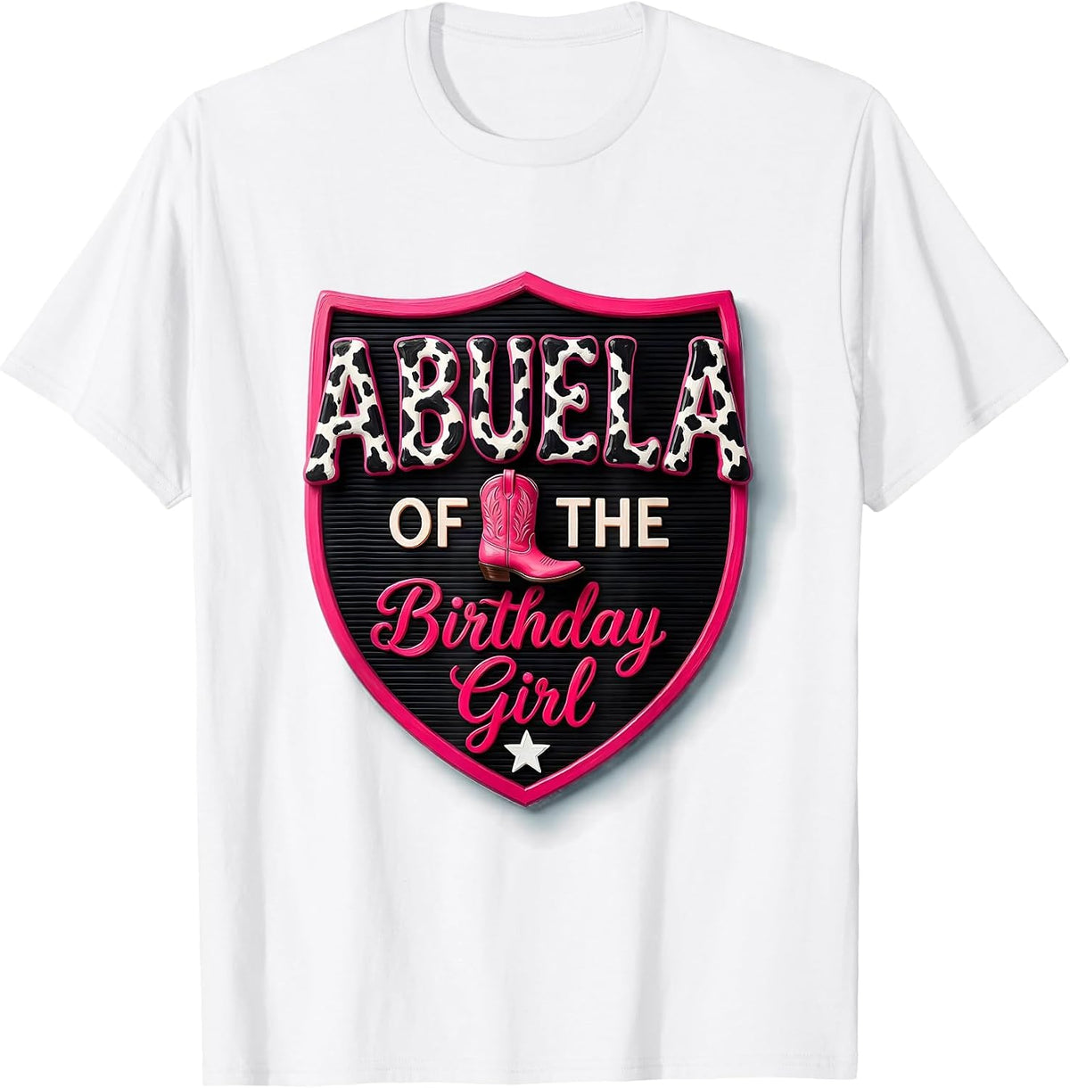 Men's Abuela Of The Birthday Girl Farm Cow 1St Birthday Girl T-Shirt - White