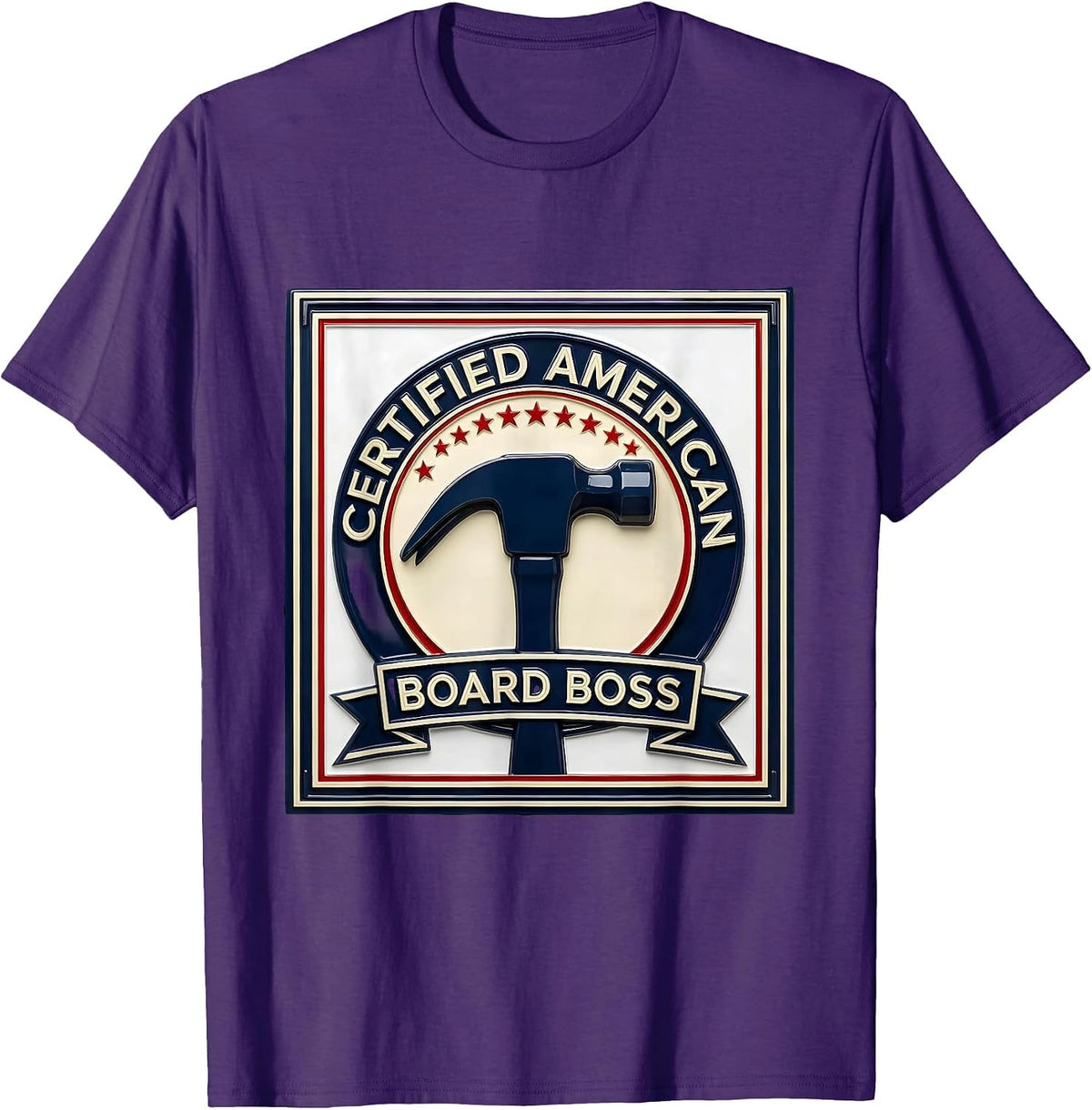 Men's Certified American Board Boss Patriotic Occupation Pride T-Shirt - Purple