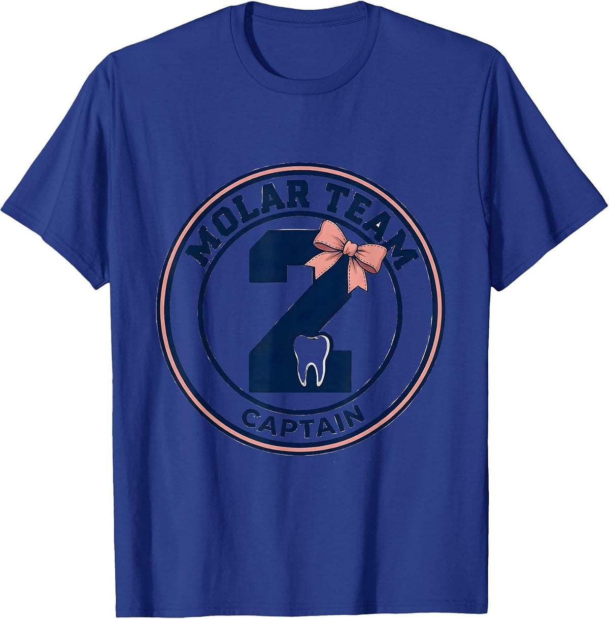 Men's Molar Team Captain Funny Dental Hygienist Dental Assistant T-Shirt - Royal Blue