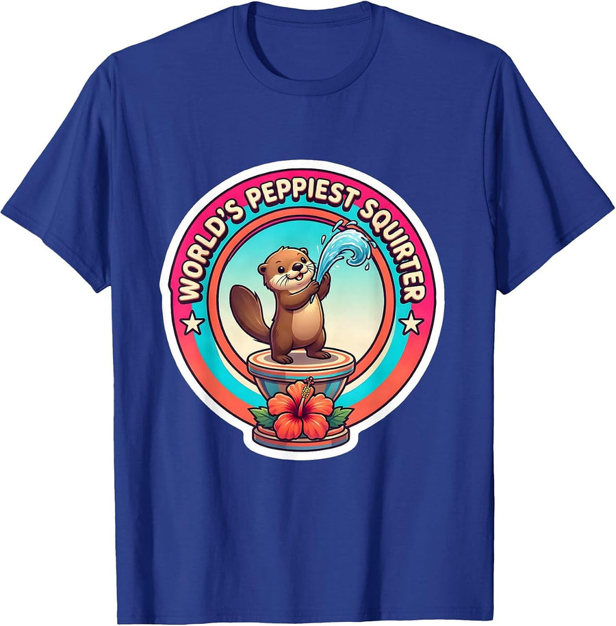 World's Peppiest Squirter Funny Daddy's Lil Squirter Novelty T-Shirt - Royal Blue