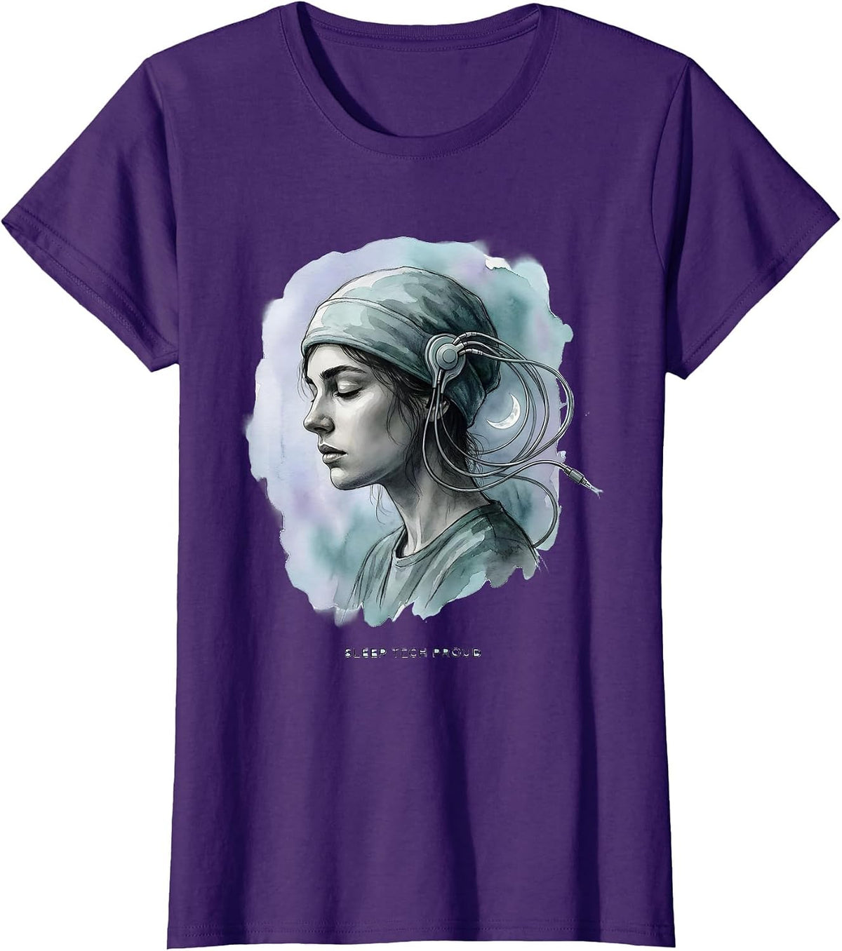 Women's Sleep Tech Proud Watercolor Allied Health Tech Professional T-Shirt - Purple
