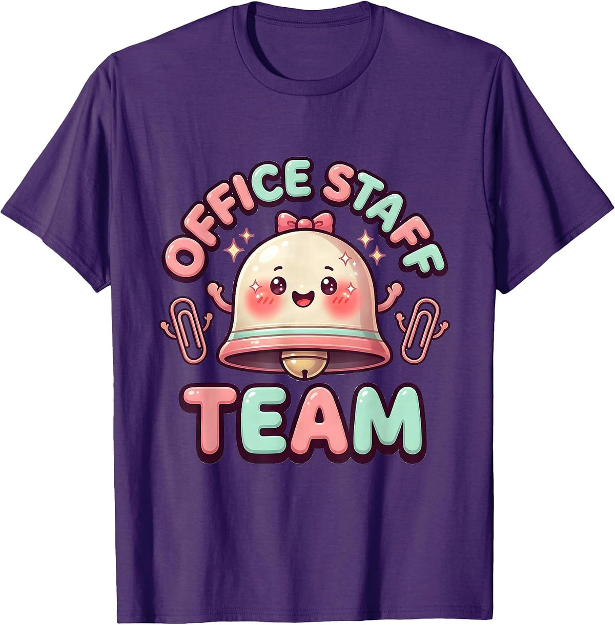 Office Staff Team Cute Kawaii Teacher Appreciation Gift T-Shirt - Purple
