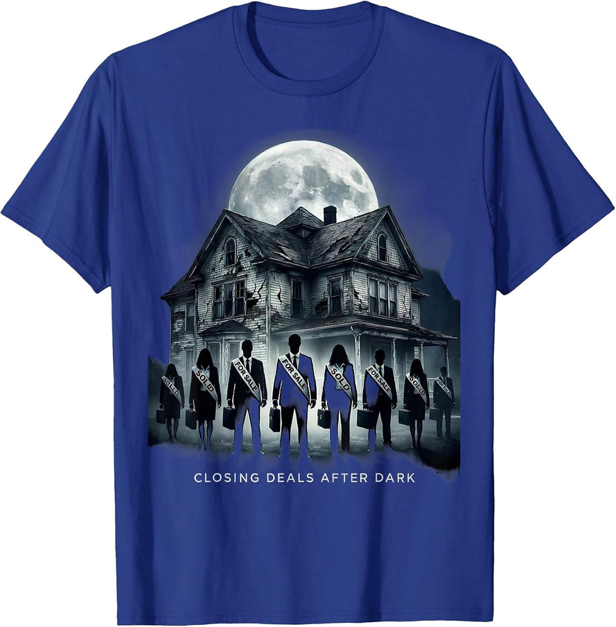 Boo Crew Realtor Halloween Closing Deals After Dark T-Shirt - Royal Blue