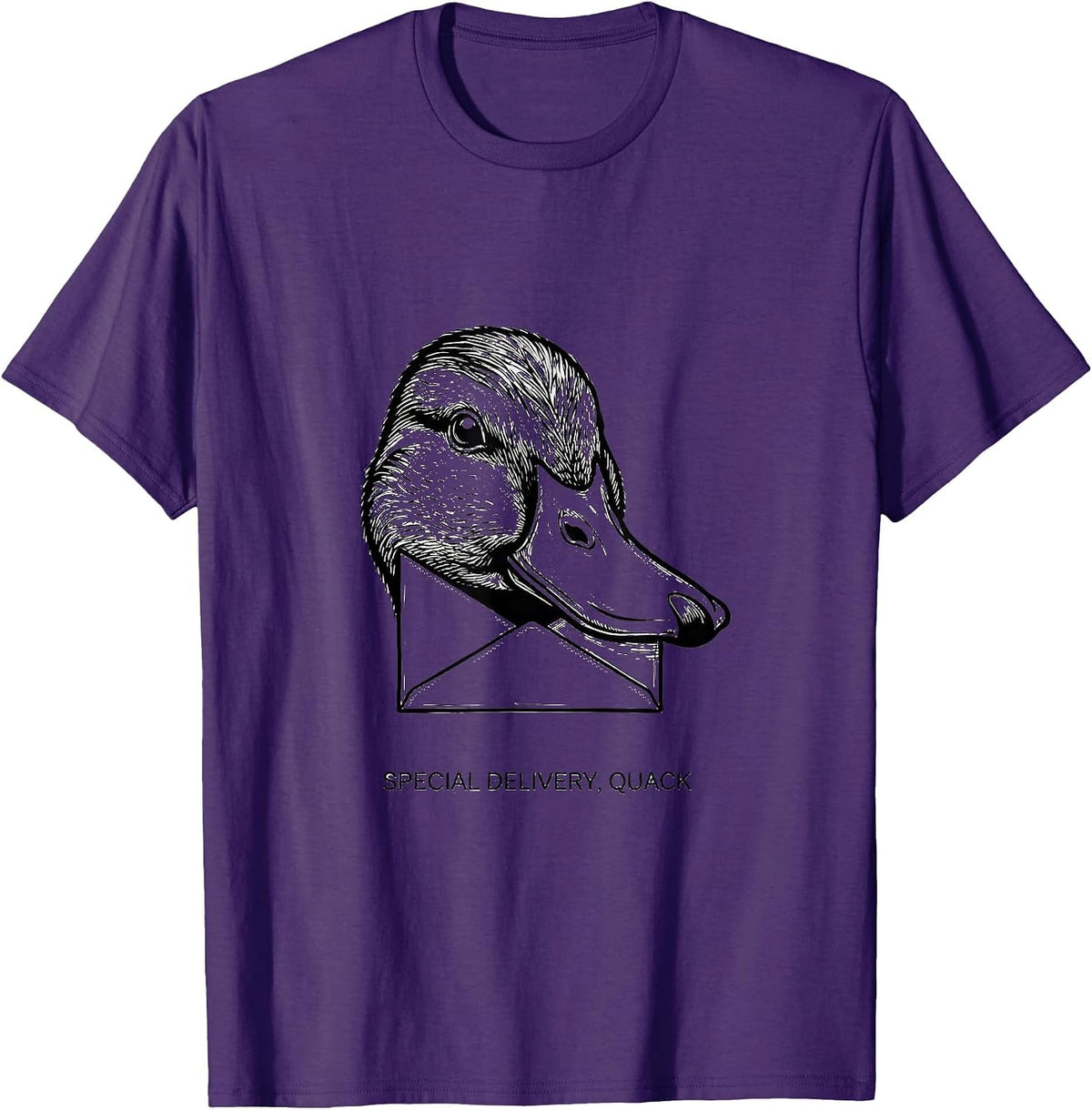 Men's Special Delivery, Quack Funny Duck Pun Novelty Humor T-Shirt - Purple