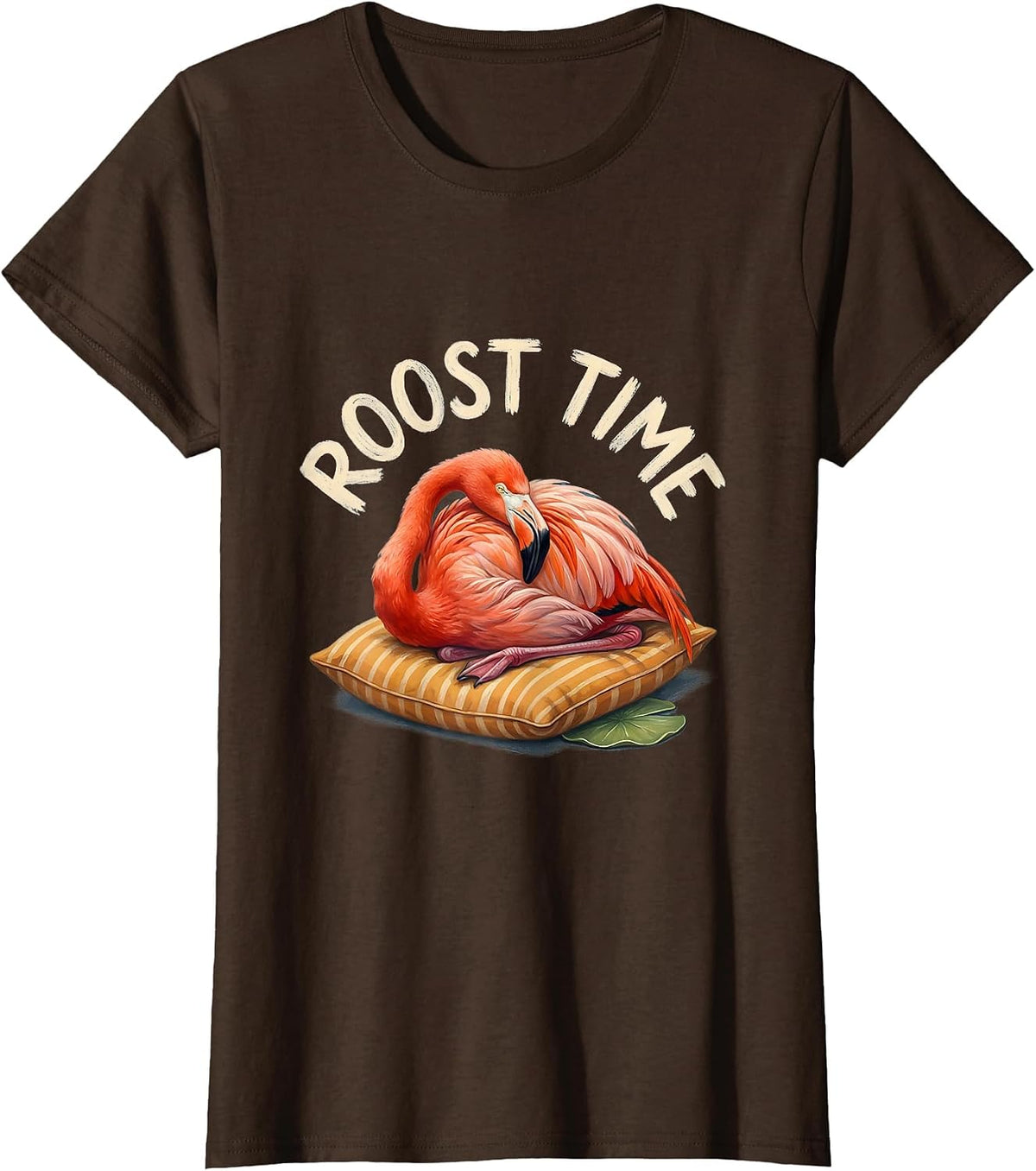 Women's Roost Time Storybook Flamingo Animal Official Sleepshirt T-Shirt - Brown