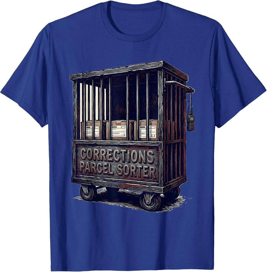 Corrections Parcel Sorter Funny Police Officer Gift For Cop T-Shirt - Royal Blue