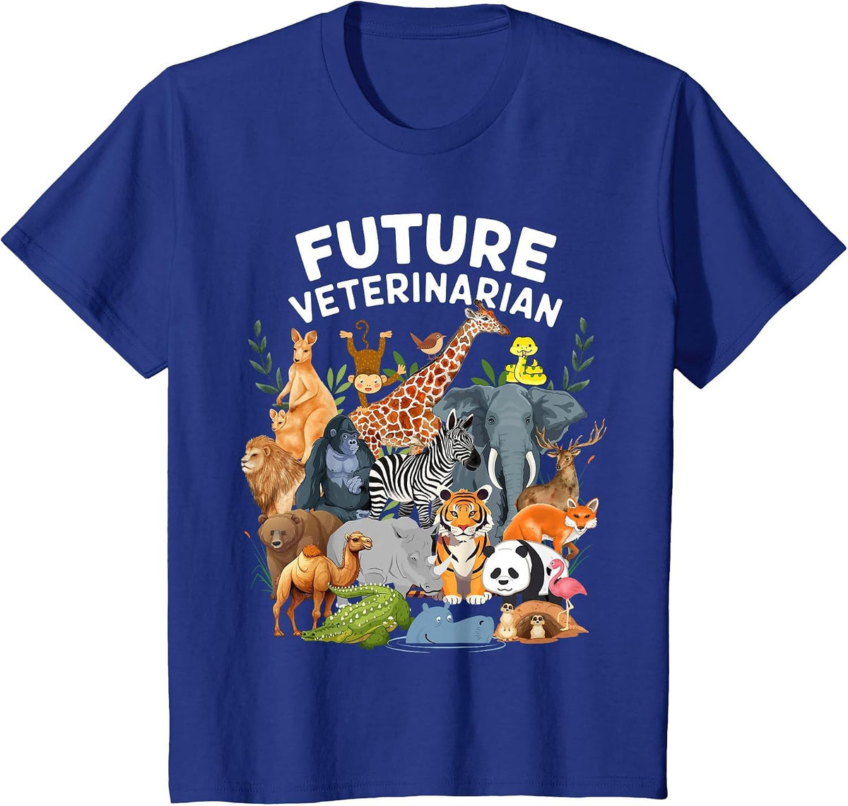 Men Women Kids Future Veterinarian Wildlife Animals Lovers T-Shirt - Royal Blue