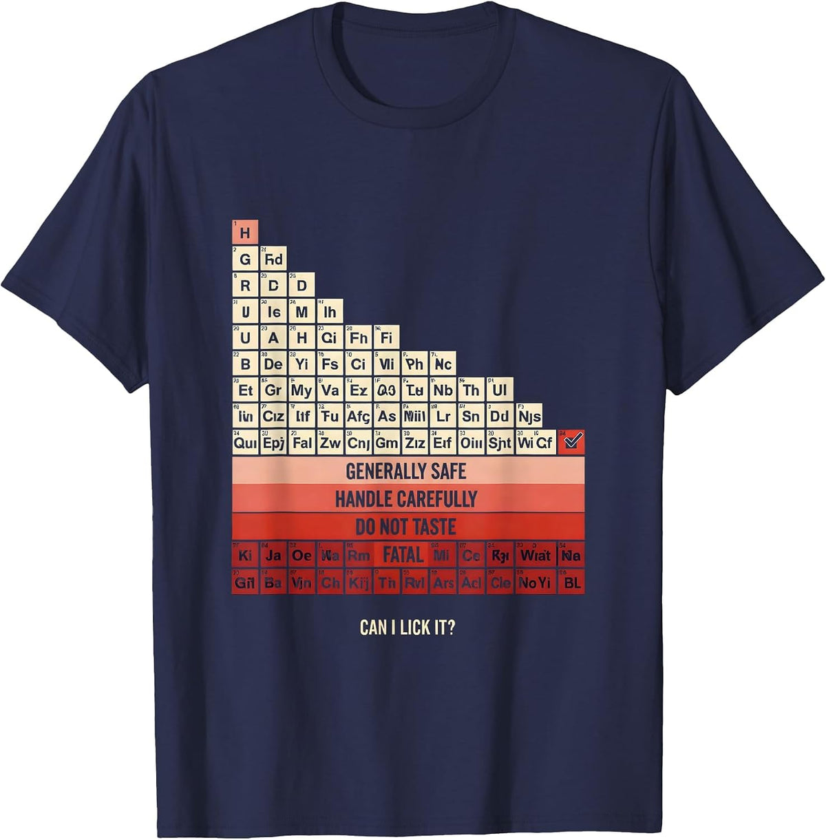 Men's Can I Lick It Funny Science Teacher Gift T-Shirt - Navy Blue