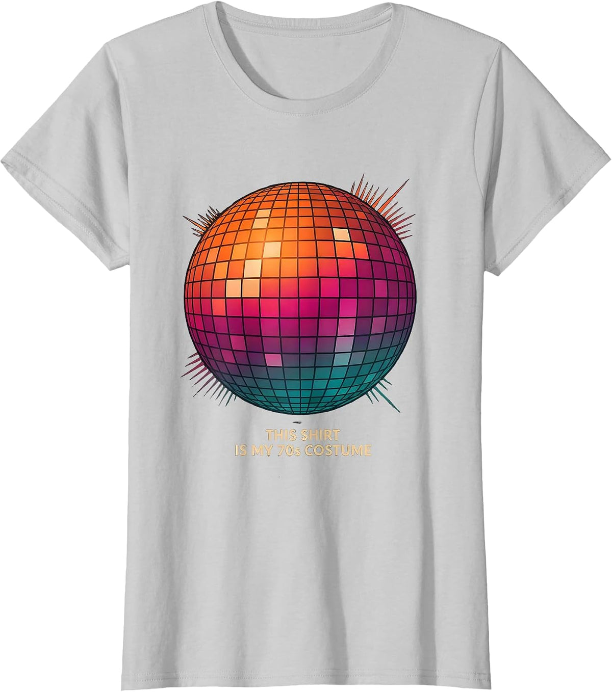 This Shirt Is My 70s Costume Retro Disco Party Halloween T-Shirt - Silver Grey