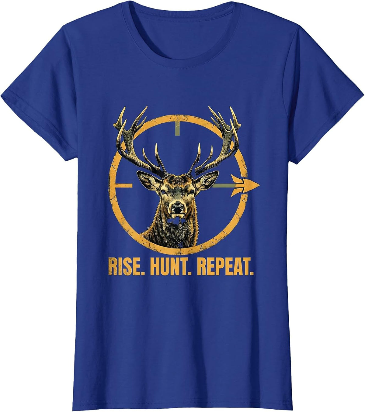 Women's Rise Hunt Repeat Hunting Lifestyle Design T-Shirt - Royal Blue