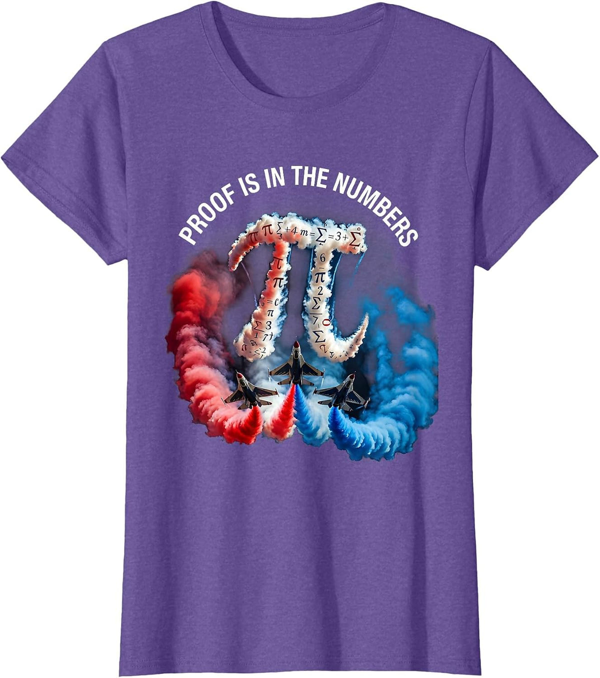 Proof Is in the Numbers Math Teacher Design T-Shirt - Purple Heather