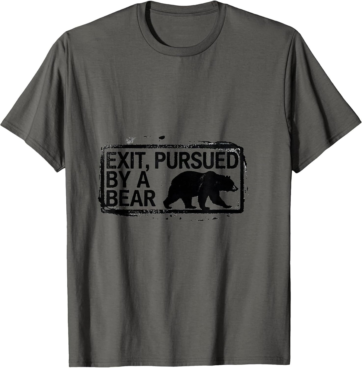 Exit Pursued By A Bear Funny Shakespeare Quote Literary T-Shirt - Asphalt Grey