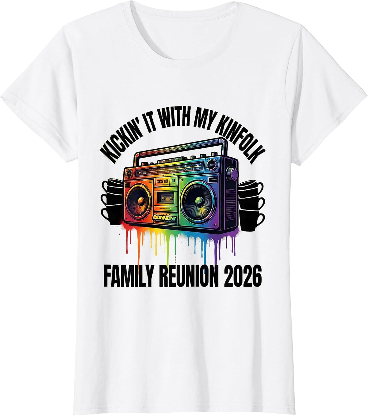 Kickin It With My Kinfolk Family Reunion 2026 T-Shirt - White