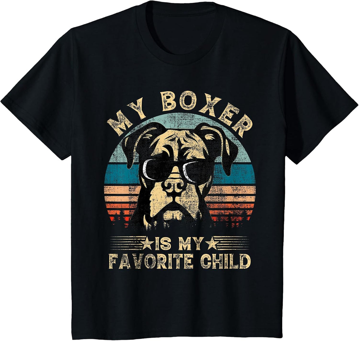 My Boxer Dog is My Favorite Child Funny Family Humor Mom Dad T-Shirt - Black
