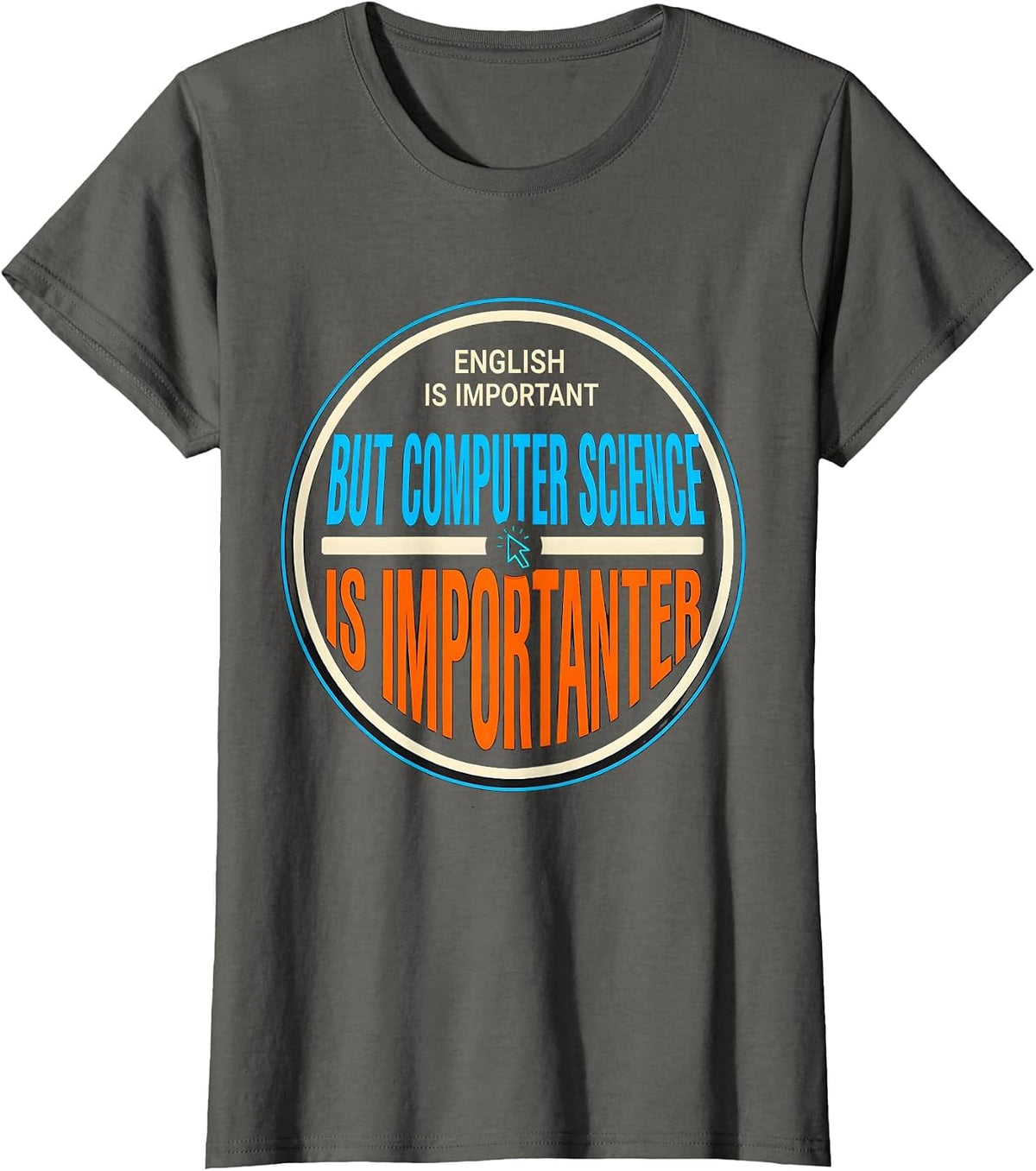 Women's English Is Important But Computer Science Is Importanter T-Shirt - Asphalt Grey