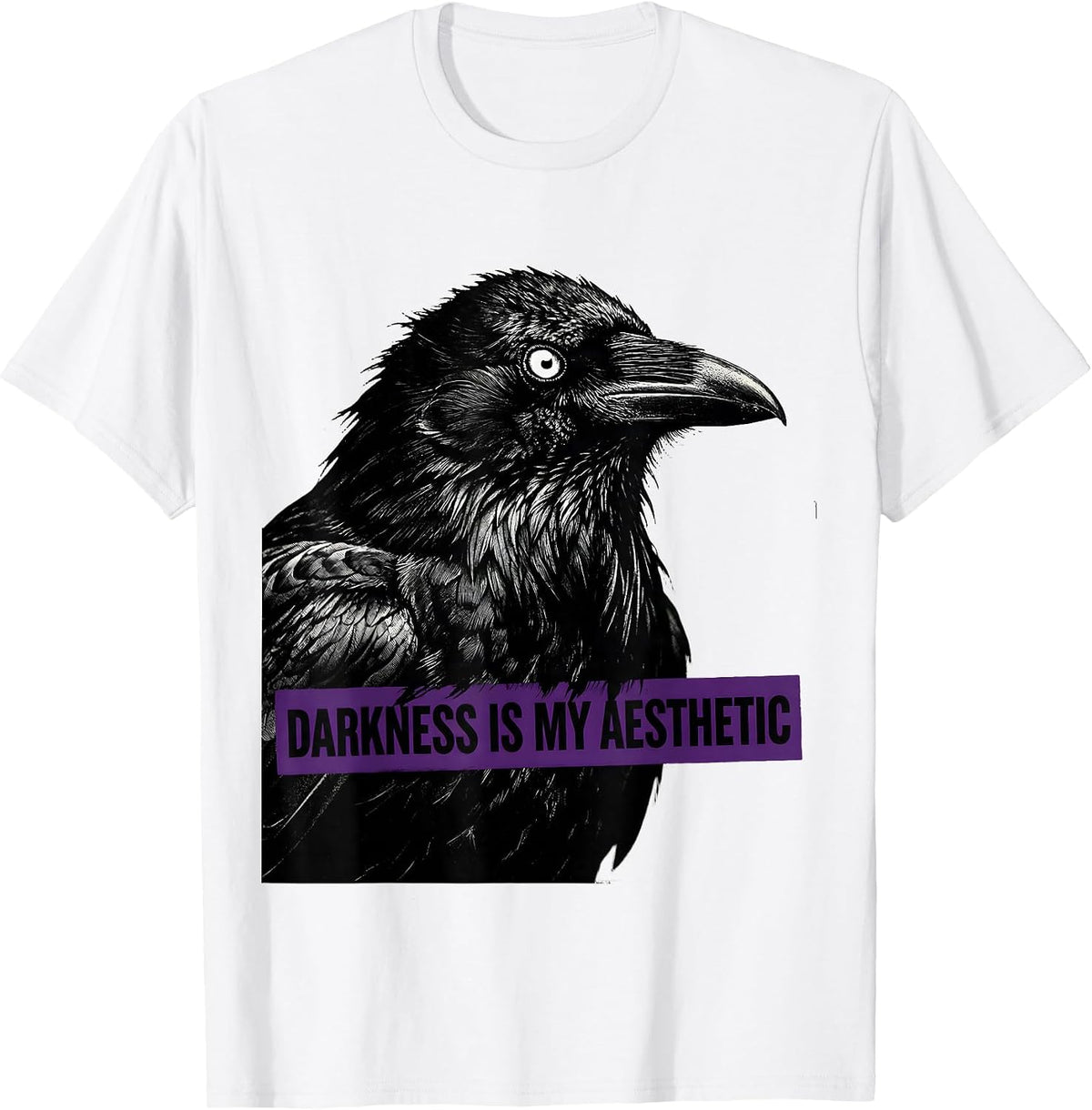 Men's Darkness Is My Aesthetic Goth Design T-Shirt - White