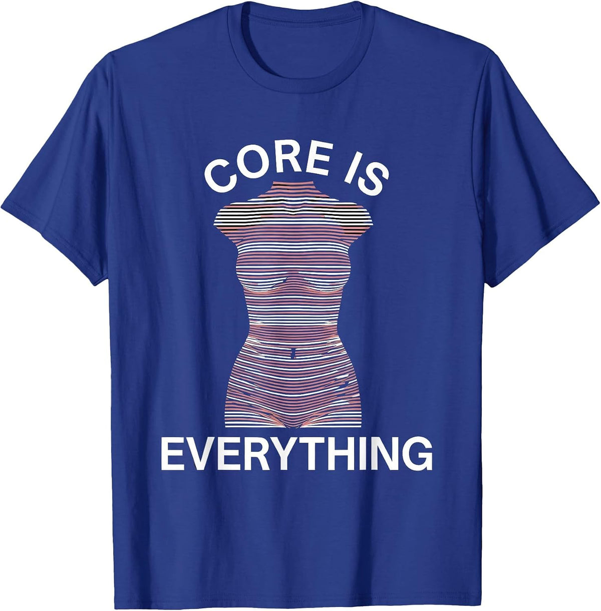 Men's Core Is Everything Pilates Workout Design T-Shirt - Royal Blue
