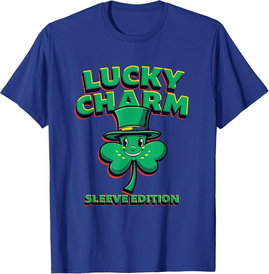 Lucky Charm Sleeve Edition St Patricks Day T-Shirt - Royal Blue