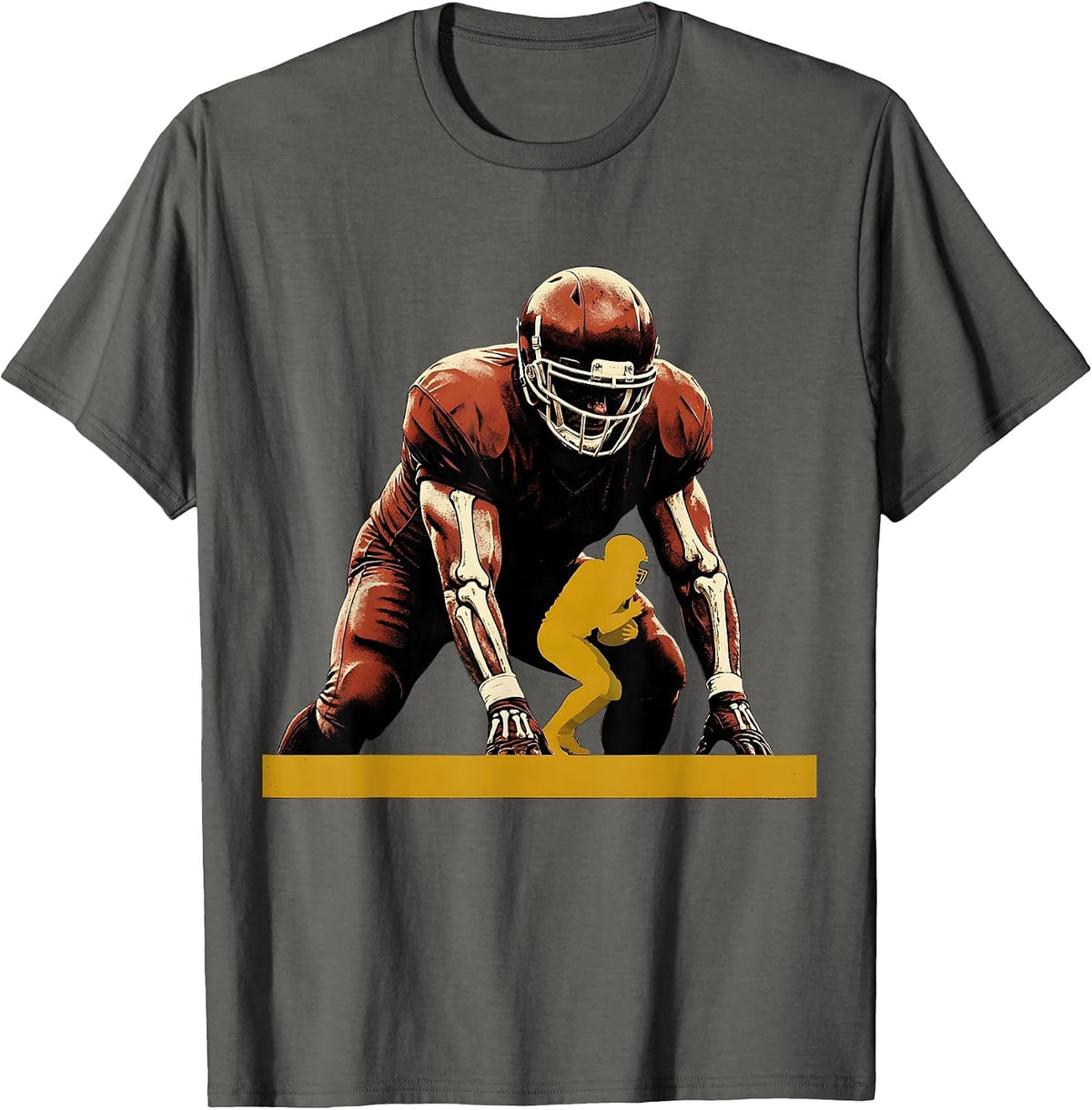 Men's Lineman Blocking Mass Football Player Humor T-Shirt - Asphalt Grey