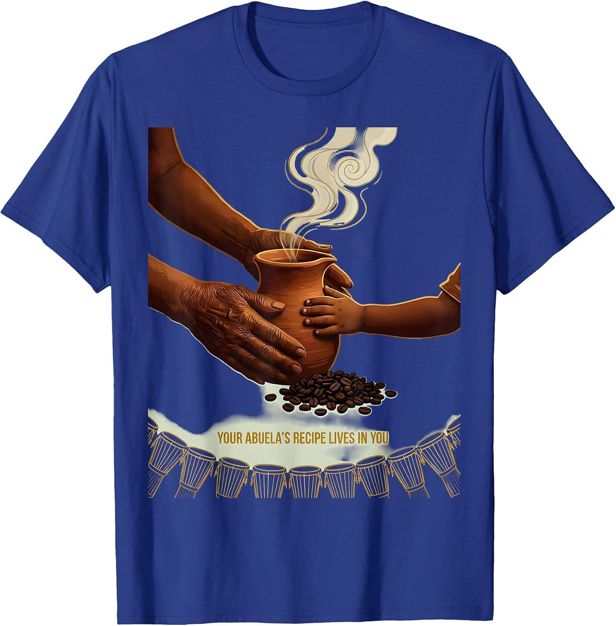Your Abuela's Recipe Lives In You Vintage Heritage Gift T-Shirt - Royal Blue