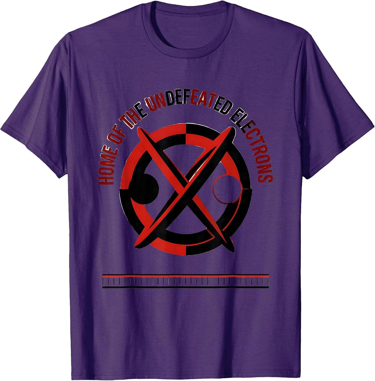Home Of The Undefeated Electrons Quantum Physics Humor T-Shirt - Purple