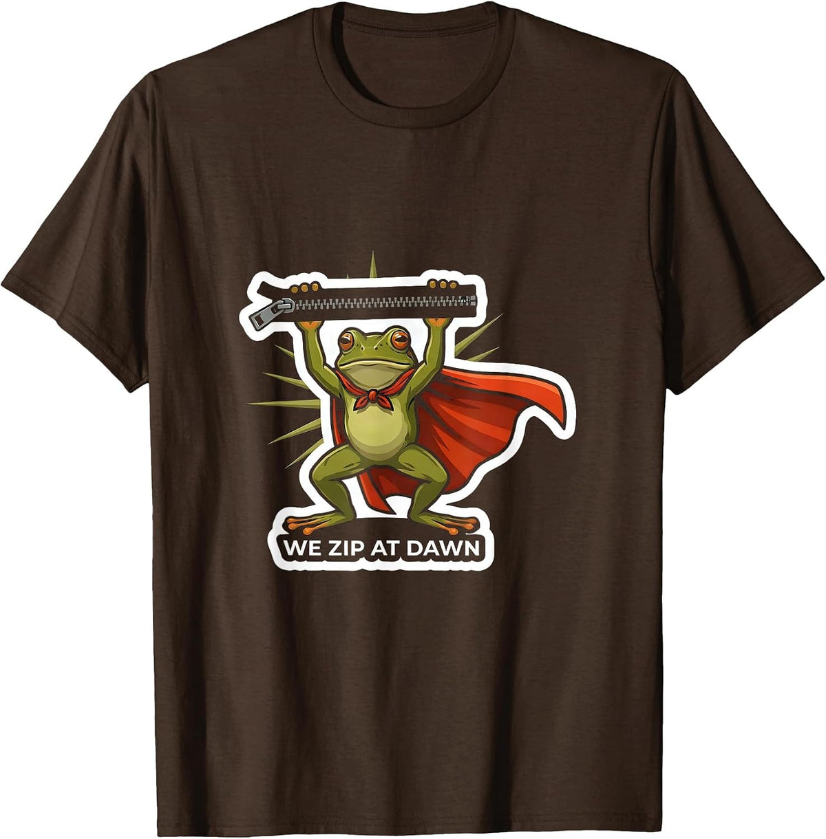 Men's We Zip At Dawn Funny Teacher Frog Back To School Gift T-Shirt - Brown