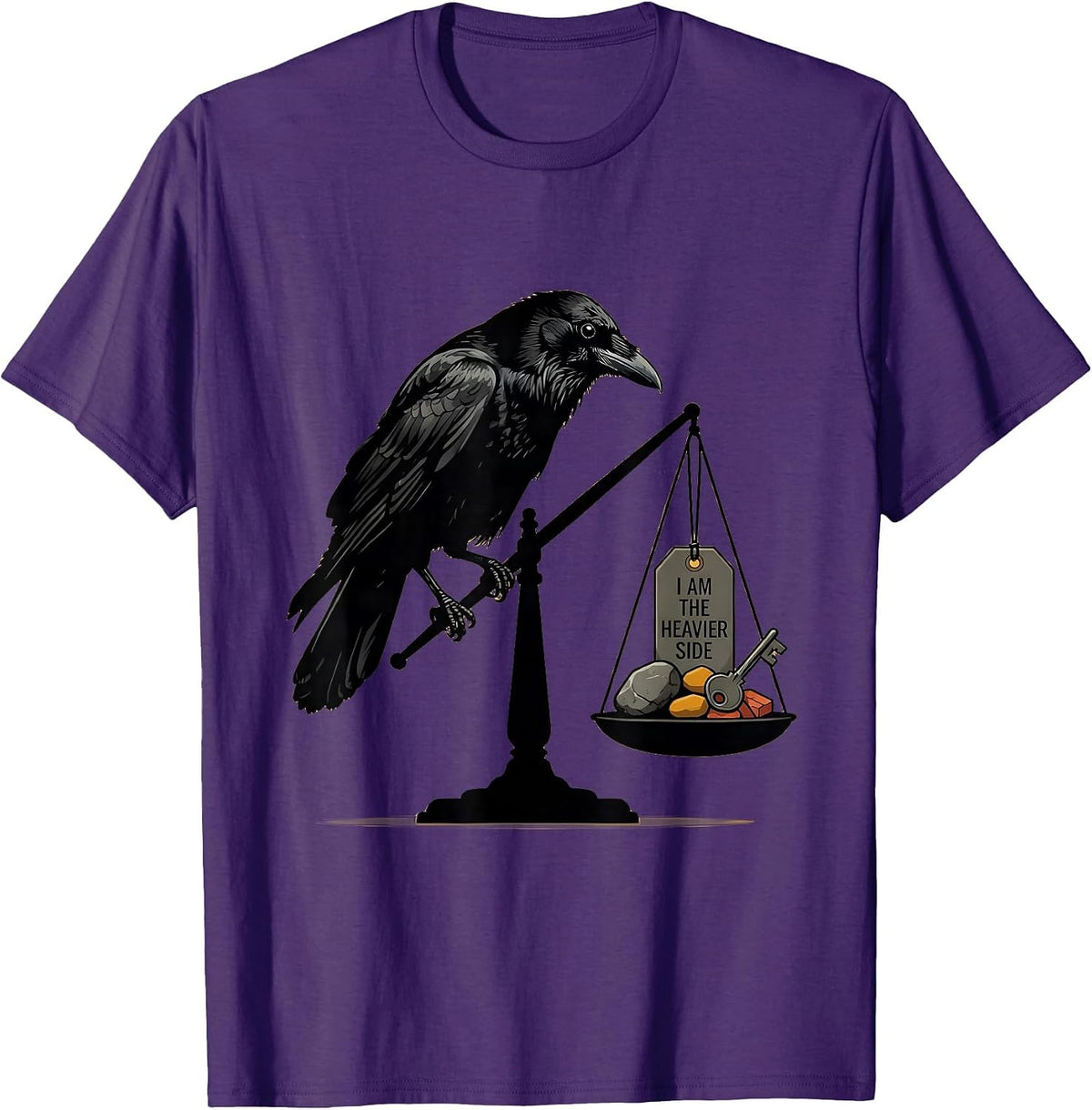 Men's I Am The Heavier Side Dark Humor Crow Raven Lover Gift T-Shirt - Purple