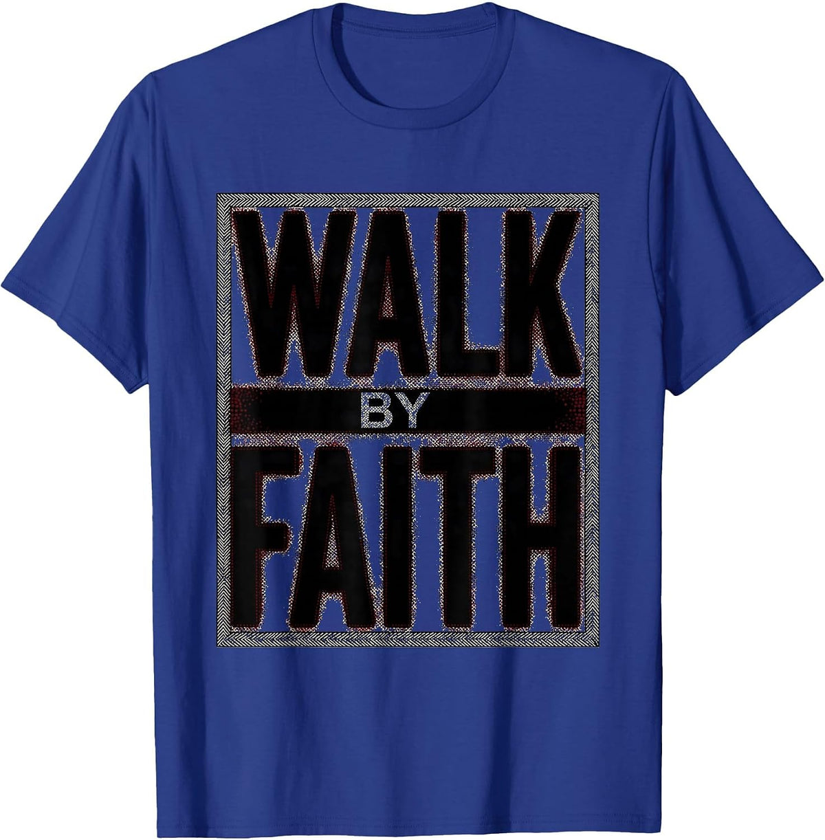 Men's Walk by Faith Over Fear Inspirational Design T-Shirt - Royal Blue