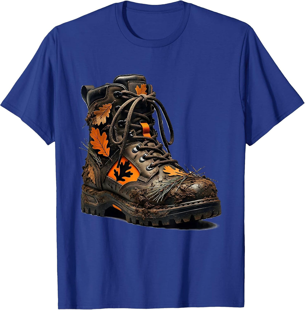 Men's Muddy Hunting Boots Graphic Tee T-Shirt - Royal Blue