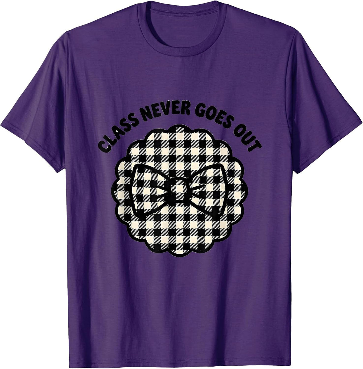 Men's Class Never Goes Out Tuxedo Graphic Design T-Shirt - Purple