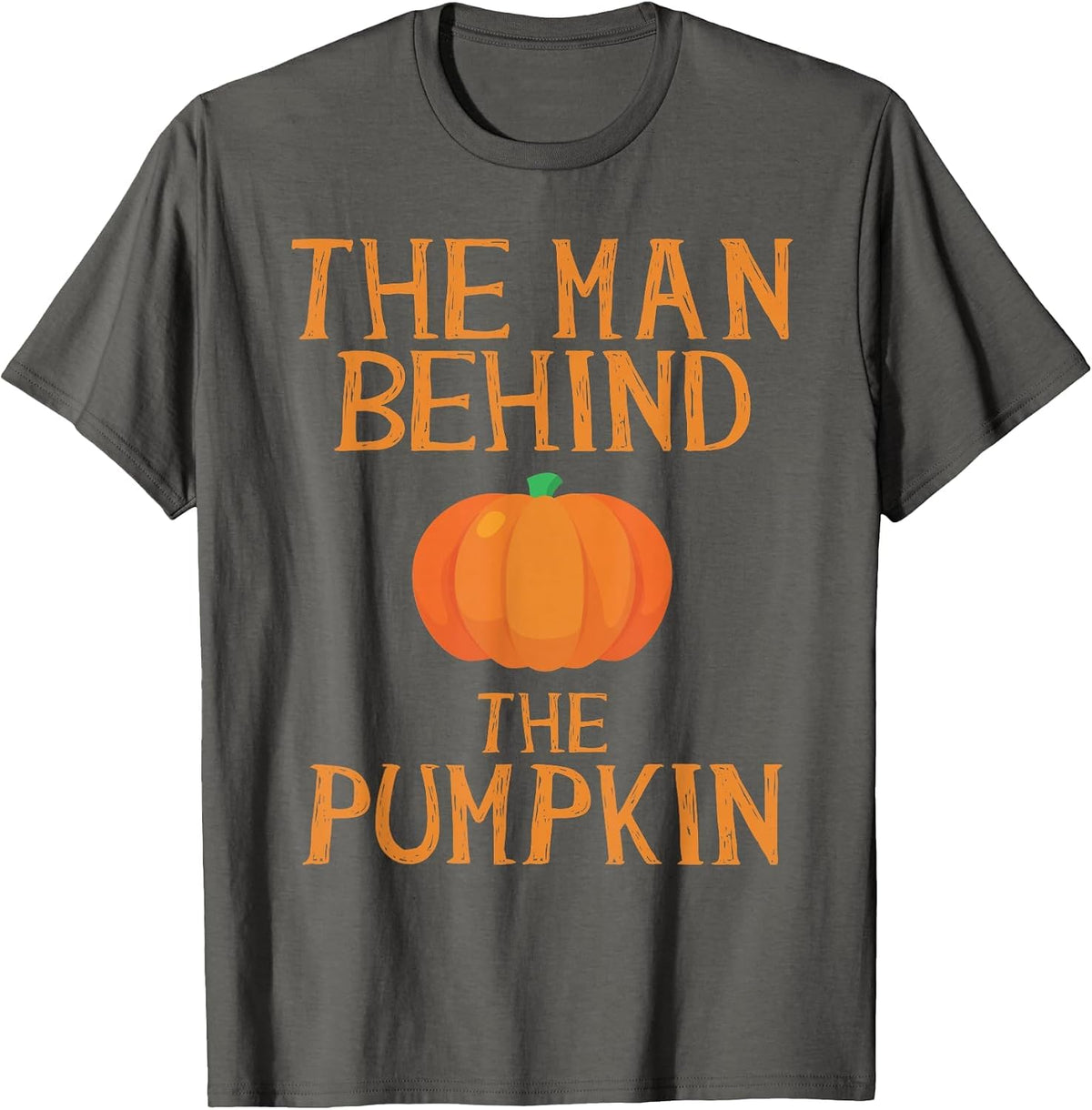 Pregnant Halloween Costume Funny Pregnancy Men Pumpkin Dad T-Shirt - Asphalt Grey