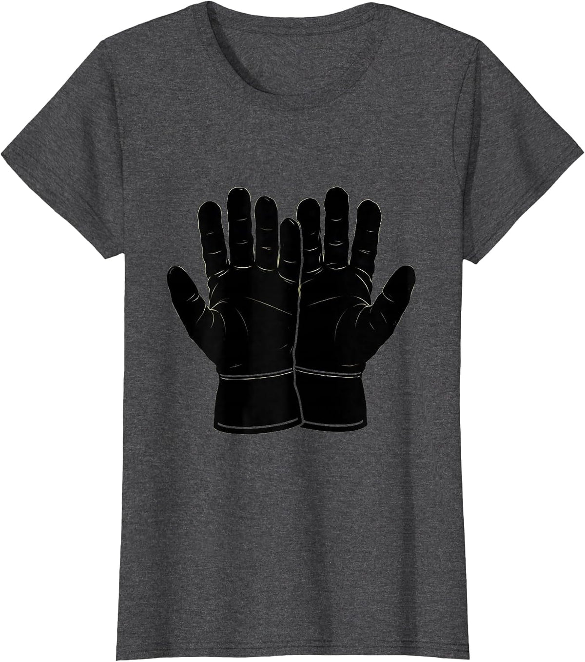 Women's Oil-Stained Work Gloves Blue Collar Graphic T-Shirt - Dark Heather Grey