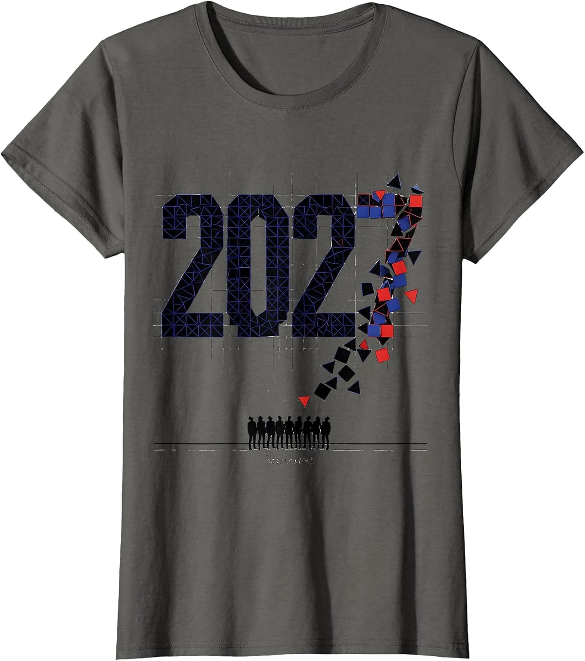 Women's 2027 Loading Geometric New Year Party Countdown Family T-Shirt - Asphalt Grey