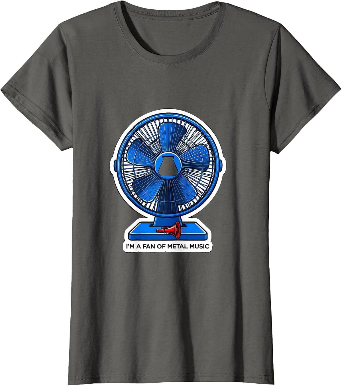Women's I'm A Fan Of Metal Music Funny Metalhead Heavy Metal Fan T-Shirt - Asphalt Grey