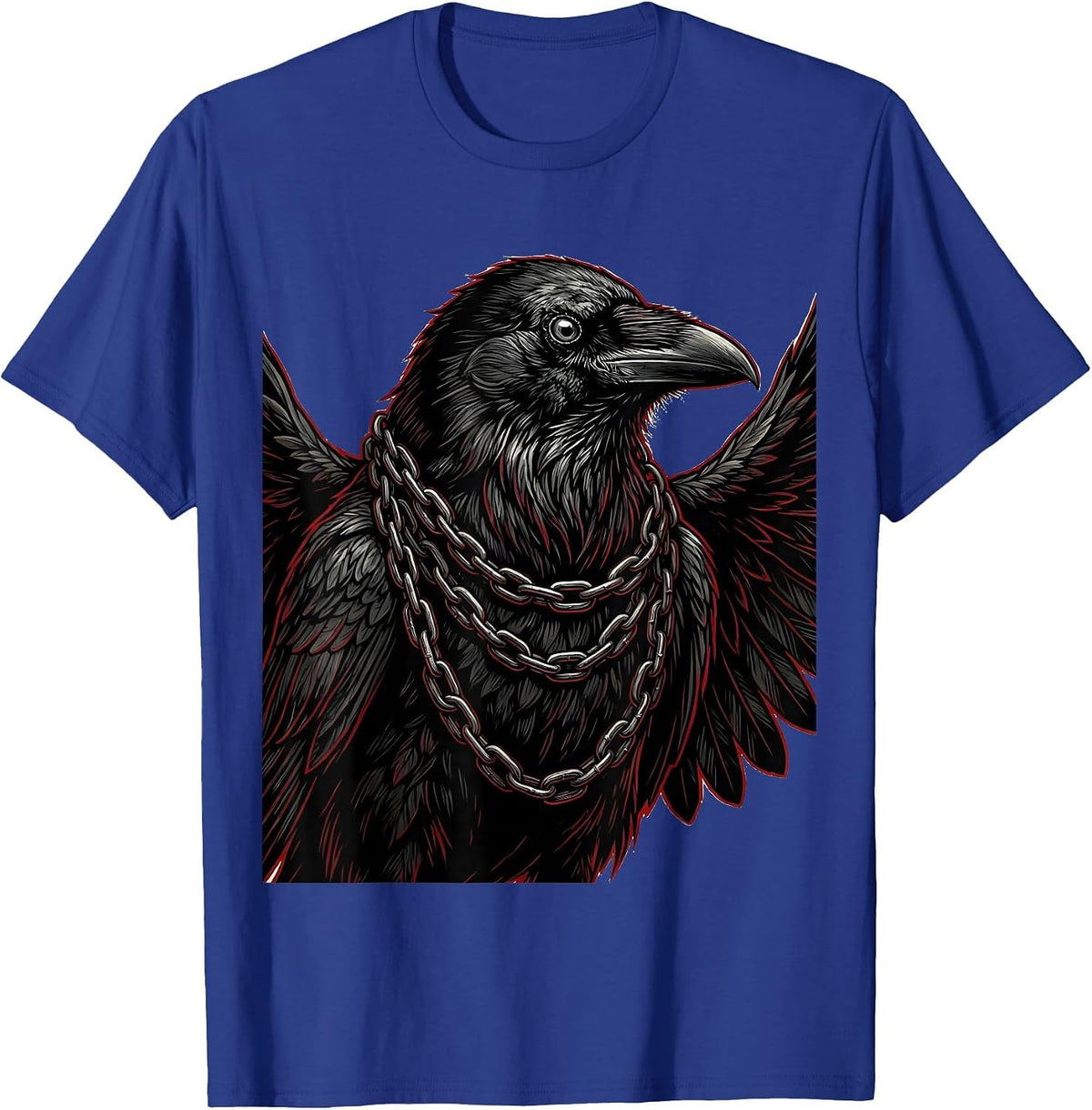 Men's Fawk Off Crow With Chains Graphic Design T-Shirt - Royal Blue