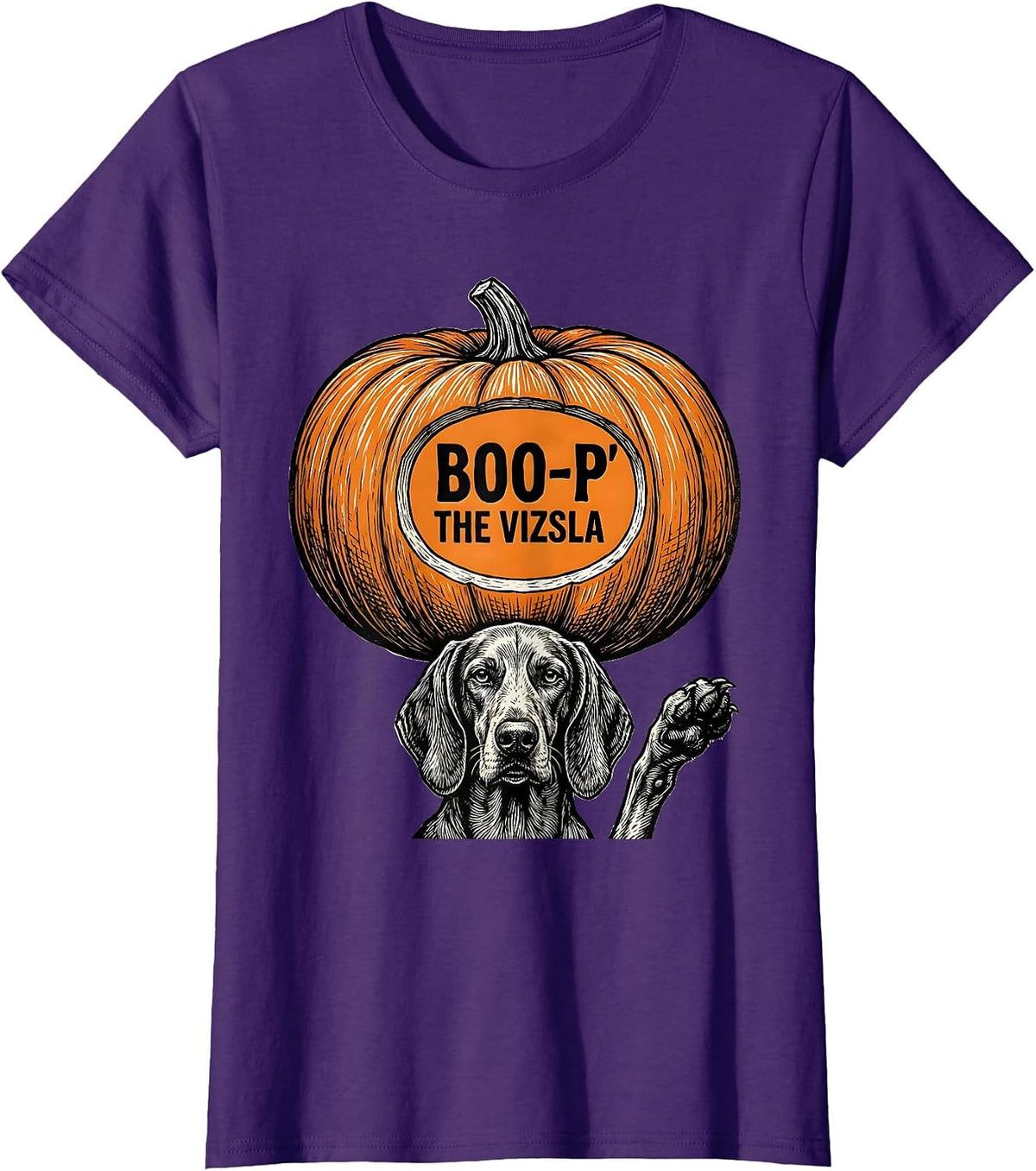 Women's Boo-P The Vizsla Funny Dog Lover Halloween Costume T-Shirt - Purple