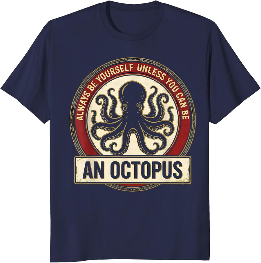 Always Be Yourself Unless You Can Be An Octopus Gift T-Shirt - Navy Blue