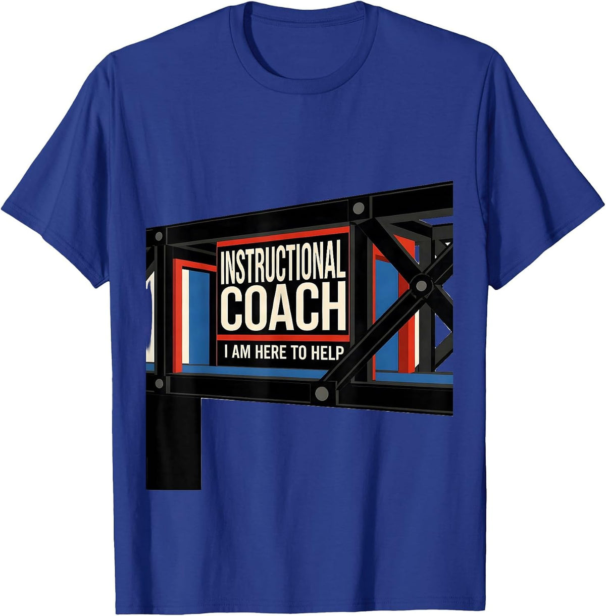 Instructional Coach I Am Here To Help Bauhaus Modernist T-Shirt - Royal Blue