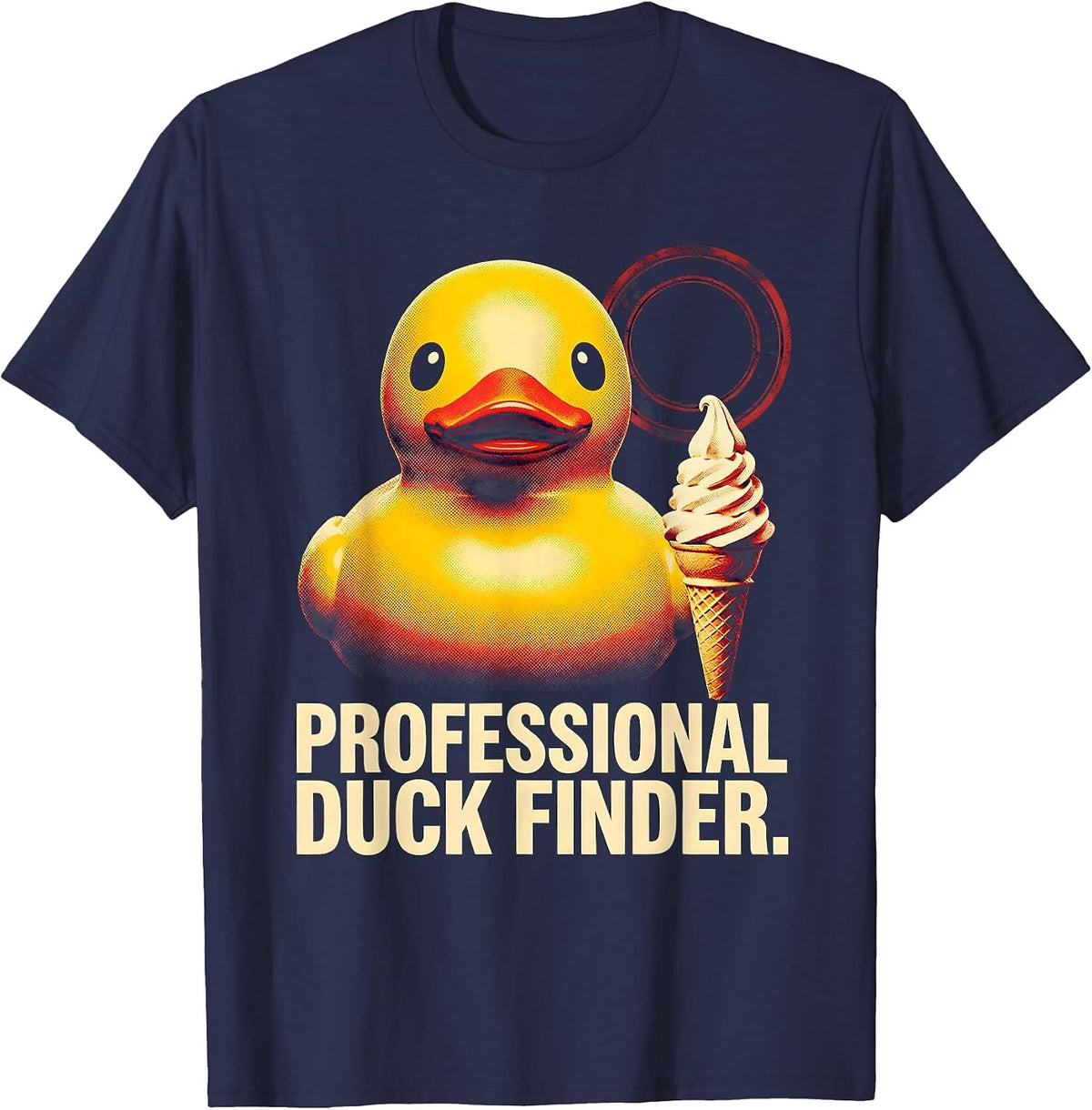 Professional Duck Finder Funny Cruise Ice Cream Matching T-Shirt - Navy Blue