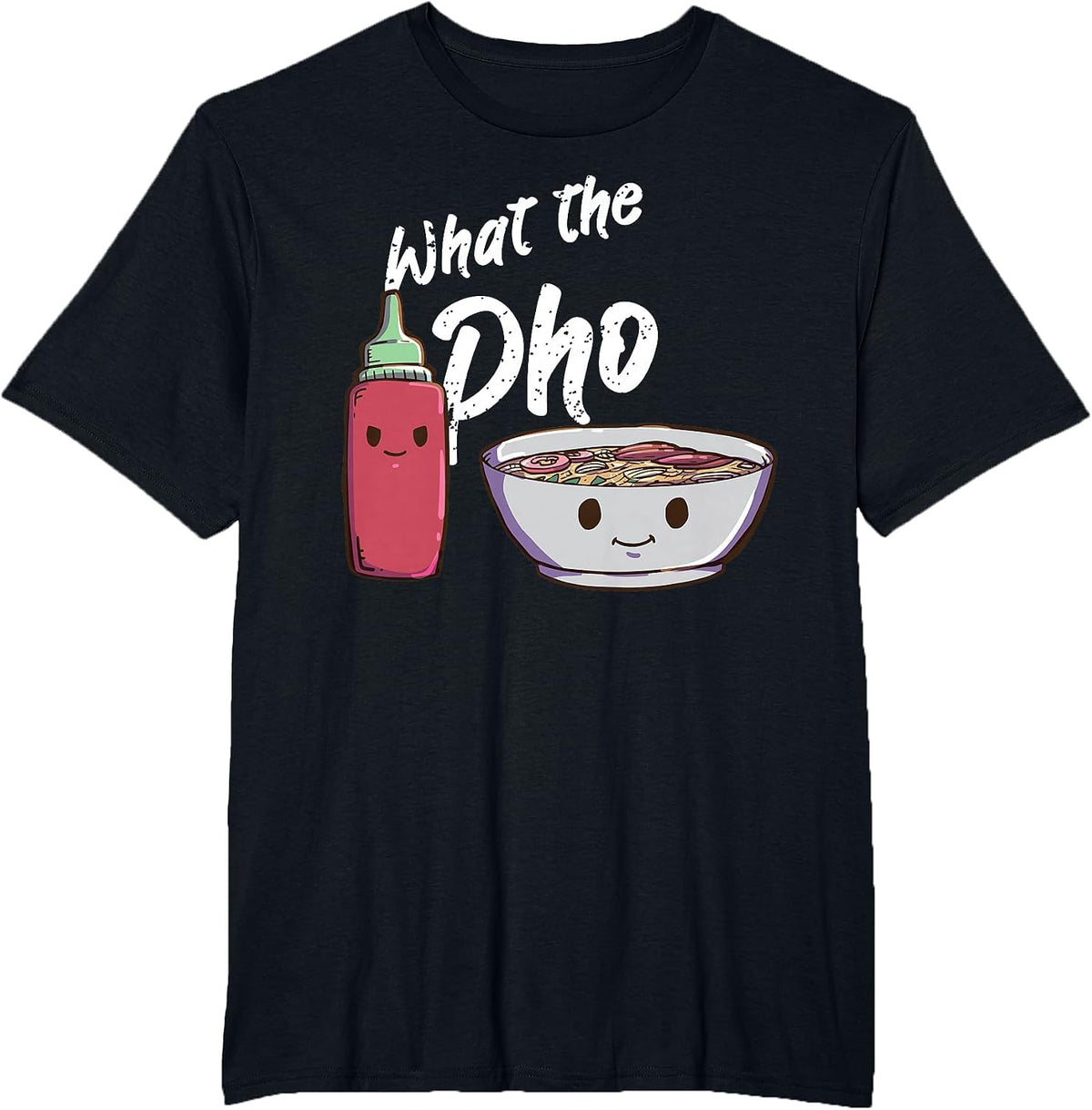 Pho Ramen Noodles Vietnamese Anime Kawaii T-Shirt - Black