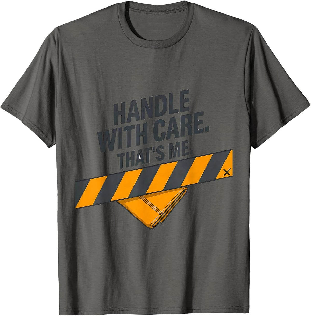 Handle With Care That's Me Funny Vet Tech Occupational Humor T-Shirt - Asphalt Grey