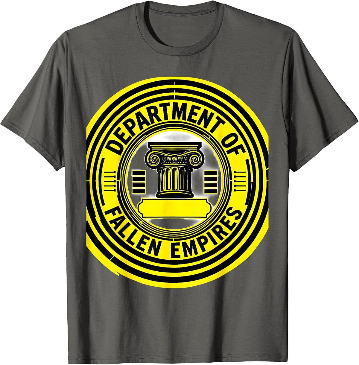 Men's Department Of Fallen Empires Funny History Teacher Back T-Shirt - Asphalt Grey