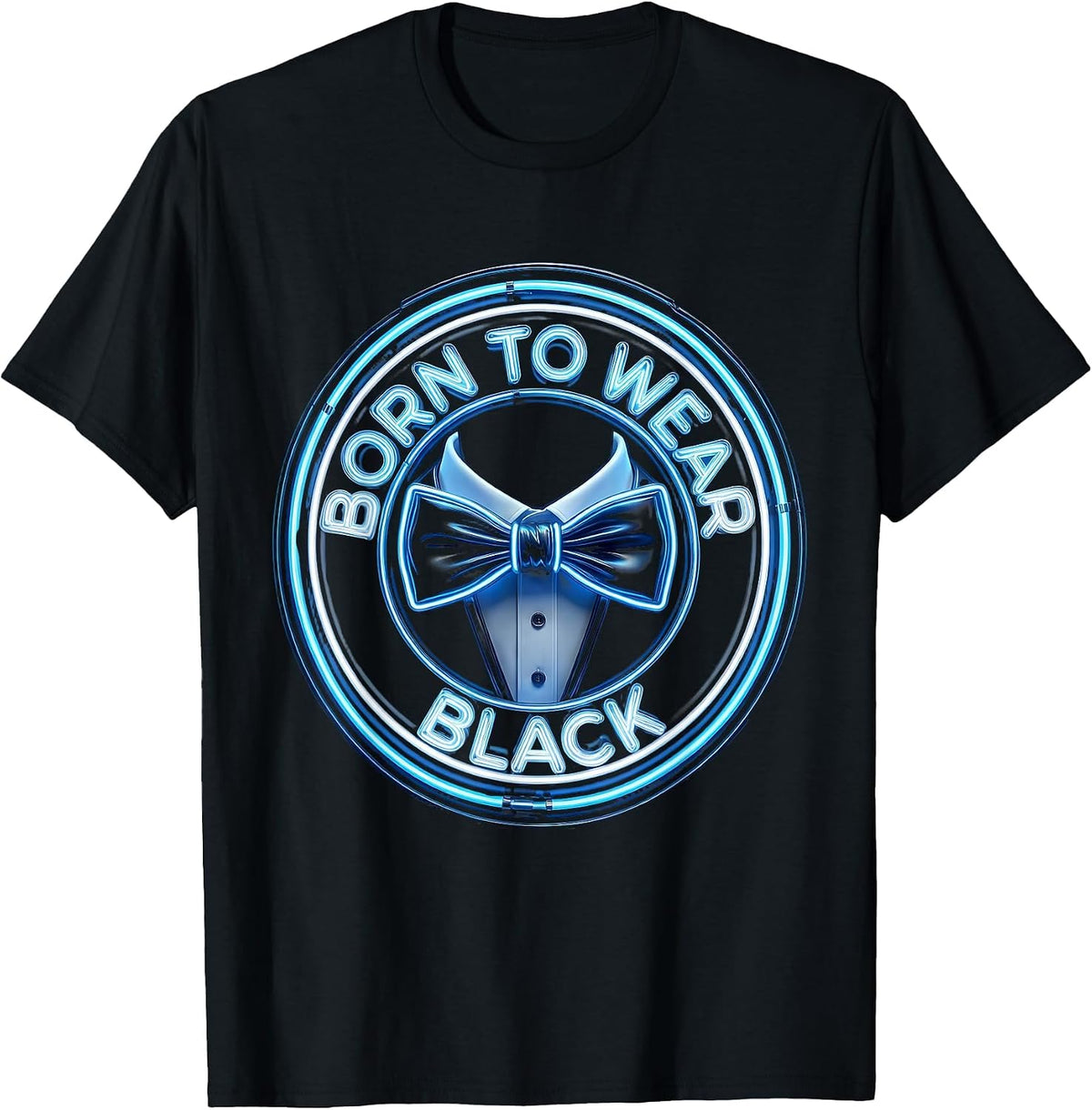 Men's Born to Wear Black Tuxedo Graphic Design T-Shirt - Black