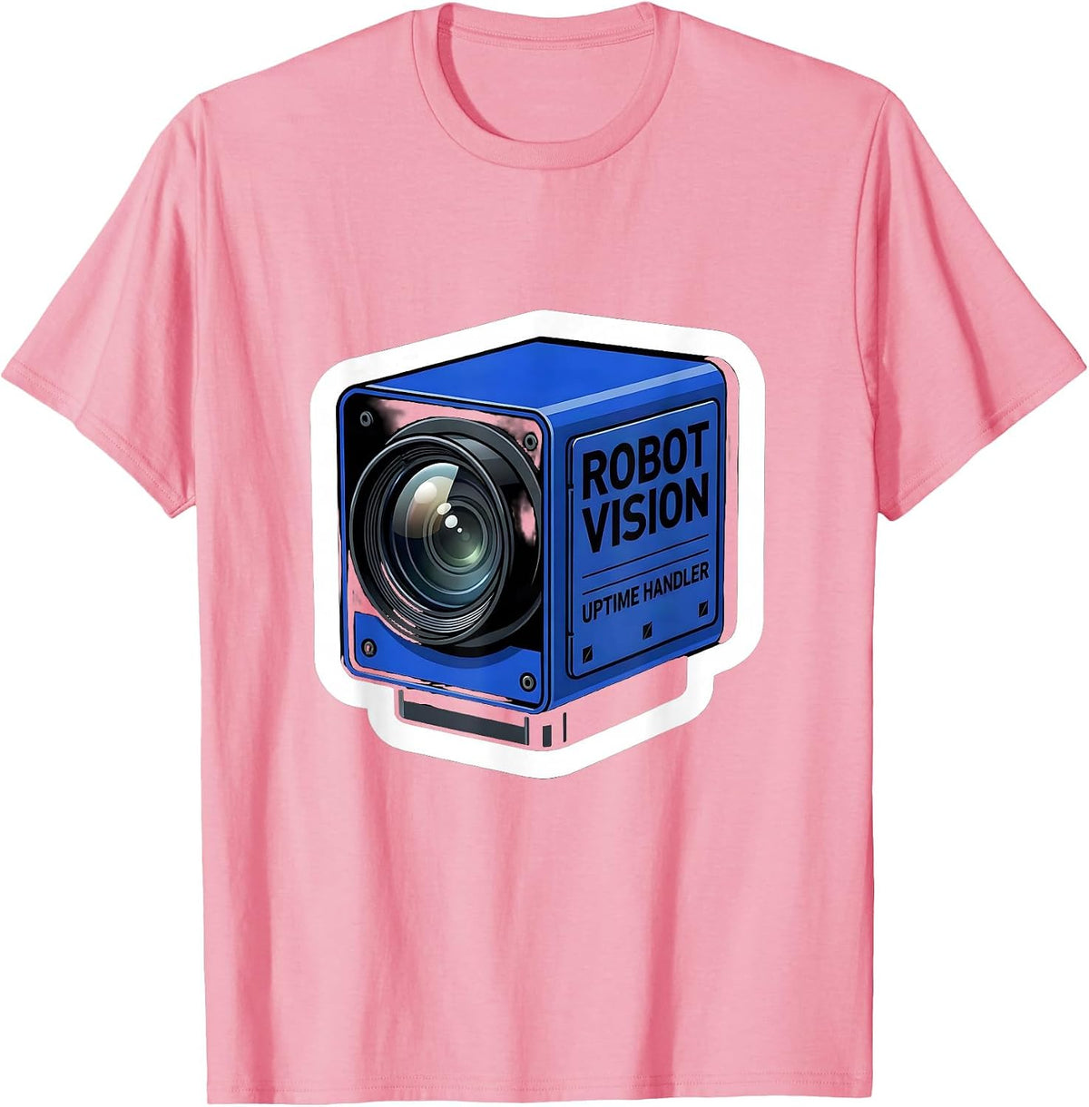 Men's Robot Vision Uptime Handler Funny Robotics Engineer AI Humor T-Shirt - Pink