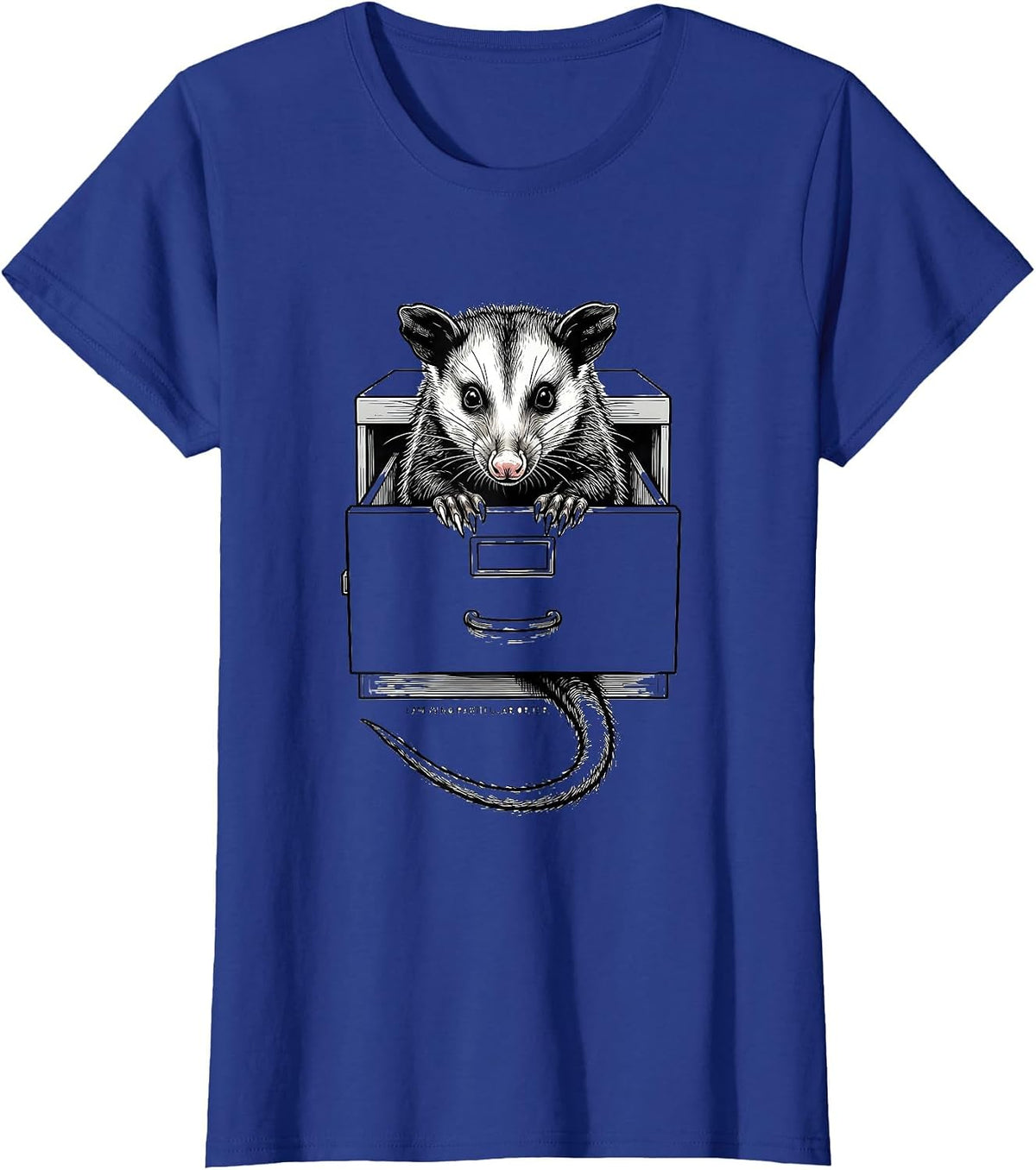 Women's I Am In No Particular Order Funny Opossum Line Art Animal T-Shirt - Royal Blue