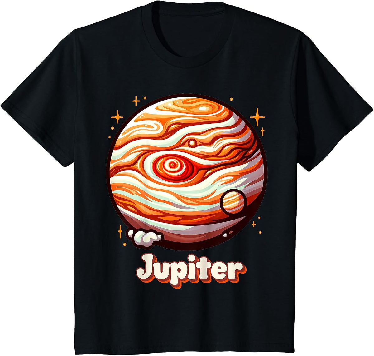 Planet Jupiter Outer Space Costume Graphic T-Shirt - Black