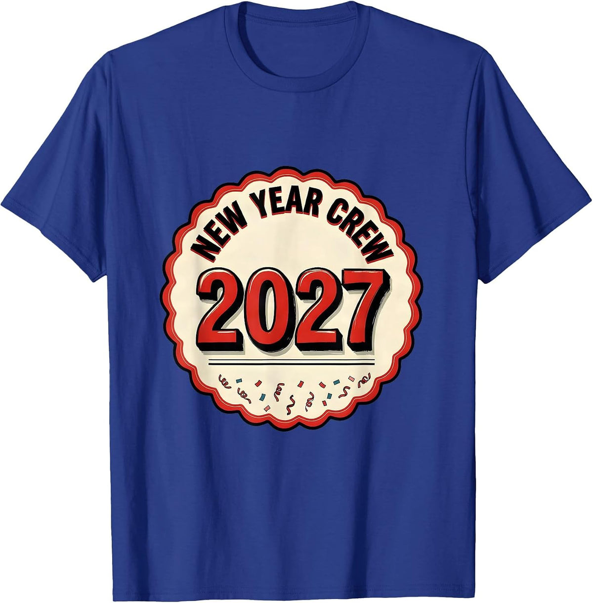 Men's New Year Crew 2027 Festive Party Host Family Keepsake T-Shirt - Royal Blue